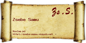 Zsebe Samu névjegykártya